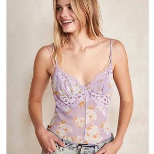 Free People Monday Morning Floral Bodysuit in Lilac Combo